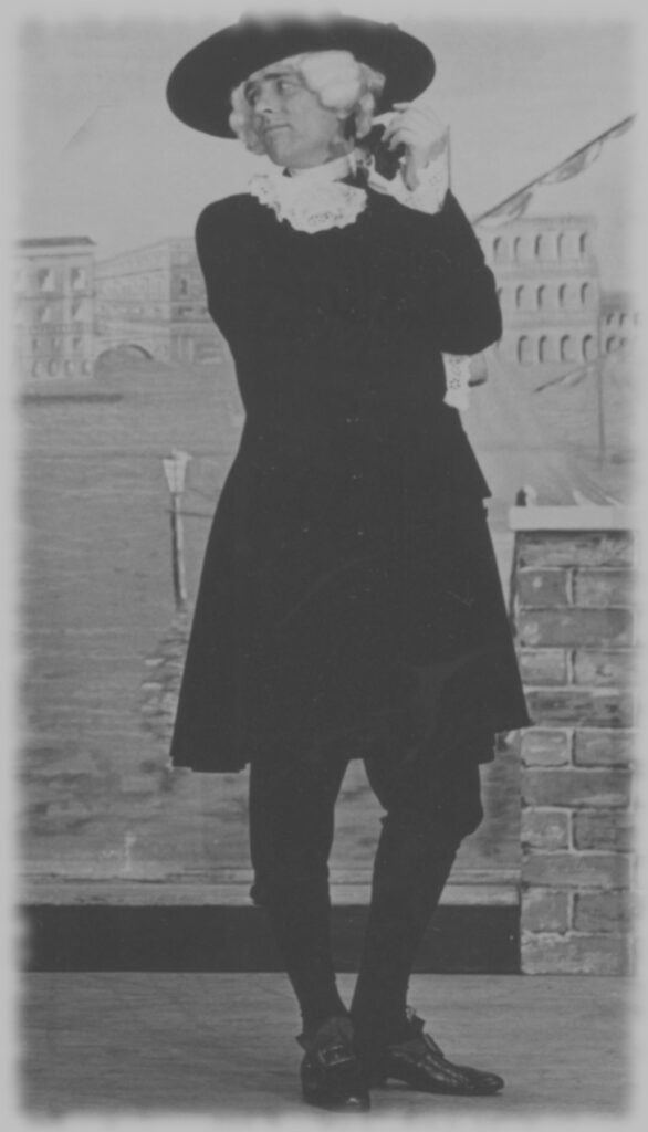 Another chance to see those favourites: wig, ruff, laced sleeves and buckled shoes. Terry Boyle playing the Grand Inquisitor of Spain, Don Alhambra Del Bolero, in Gilbert and Sullivan's 'The Gondoliers'
